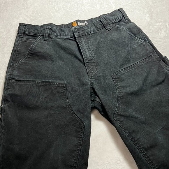 Carhartt Double Knee Carpenter Work Pants Black 38x34(37x32)Relaxed Fit 90s VTG - Picture 1 of 15